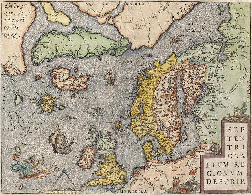 Detail of The Baltic Sea by Abraham Ortelius