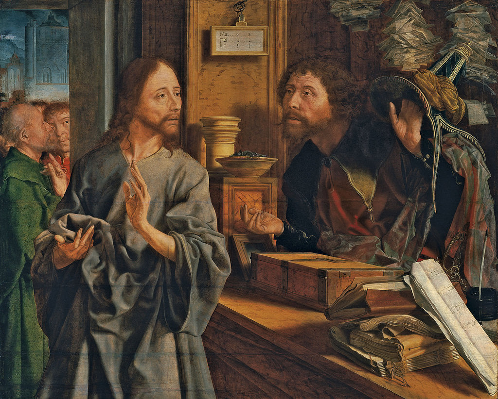 Detail of The Calling of Saint Matthew, ca 1530 by Marinus Claesz van Reymerswaele