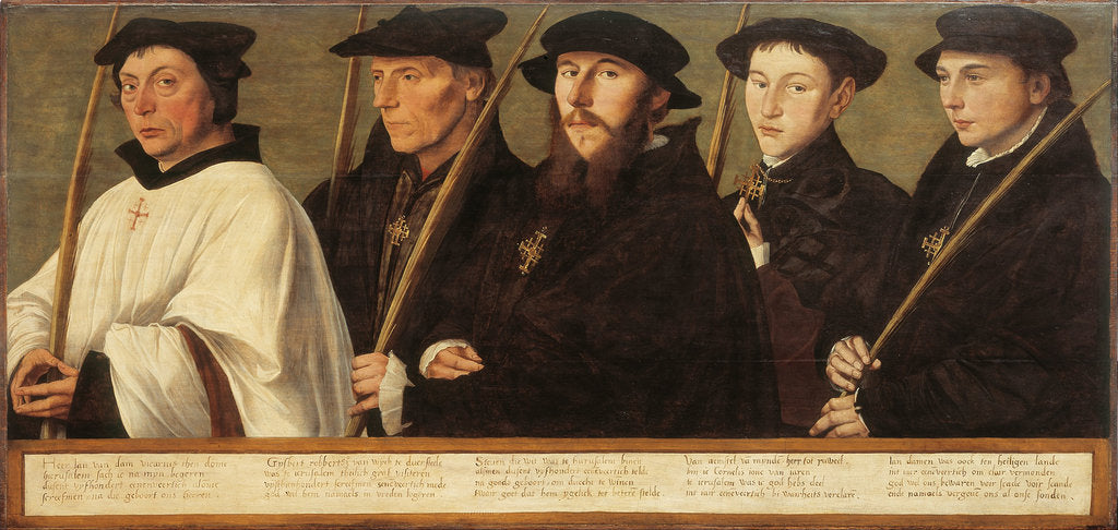 Detail of Five Members of the Utrecht Brotherhood of Jerusalem Pilgrims, ca 1541 by Jan Scorel van