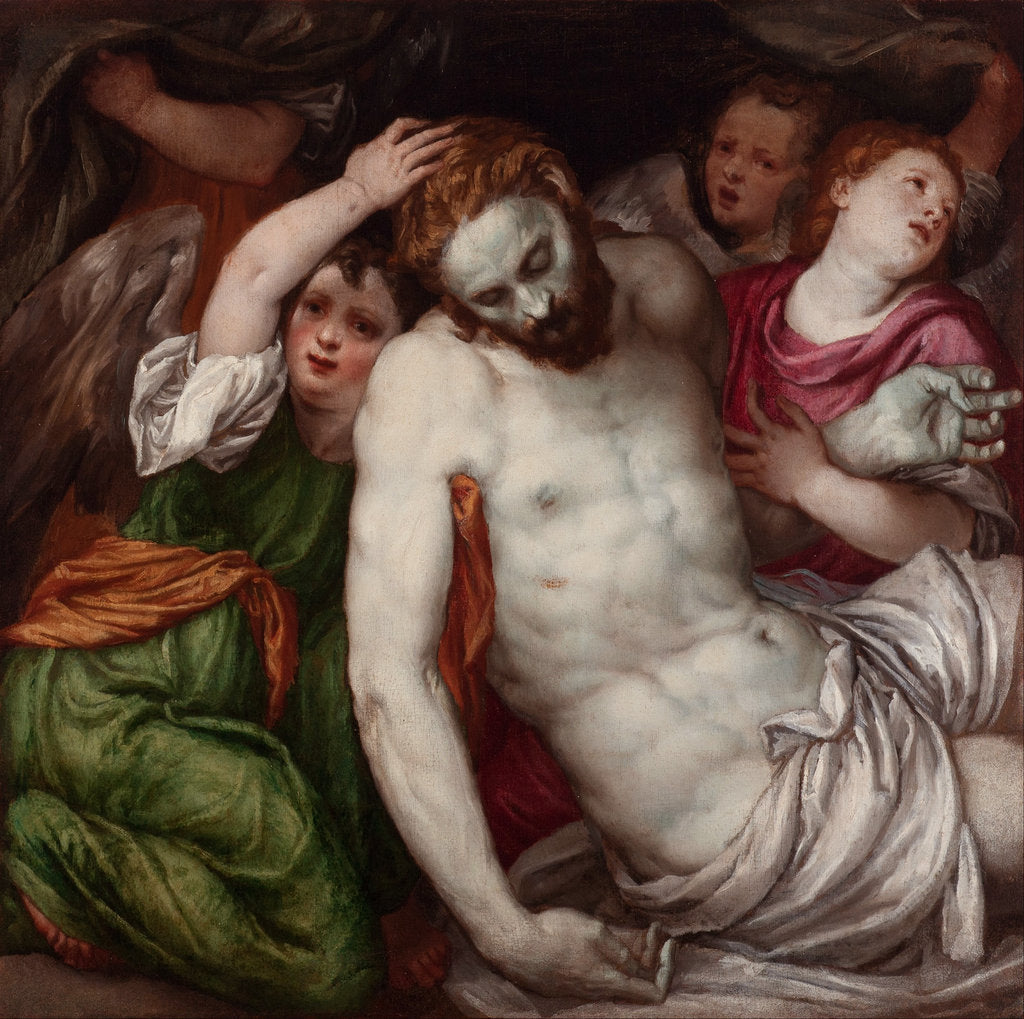 Detail of Pietà with Angels by Lambert Sustris