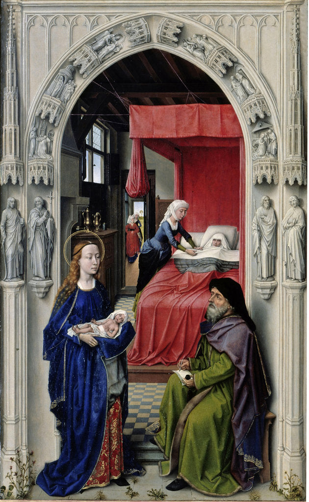 Detail of The Nativity of John the Baptist (The Altar of St. John, left panel), ca 1455 by Rogier van der Weyden