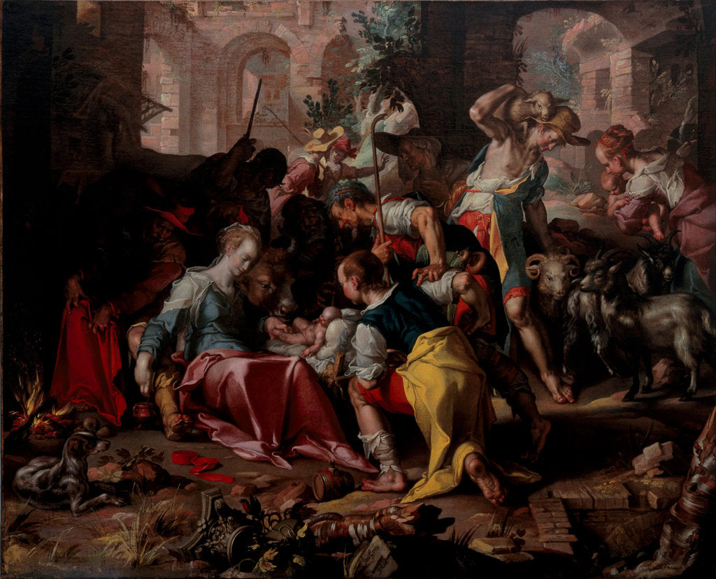Detail of The Adoration of the Shepherds, 1598 by Joachim Wtewael