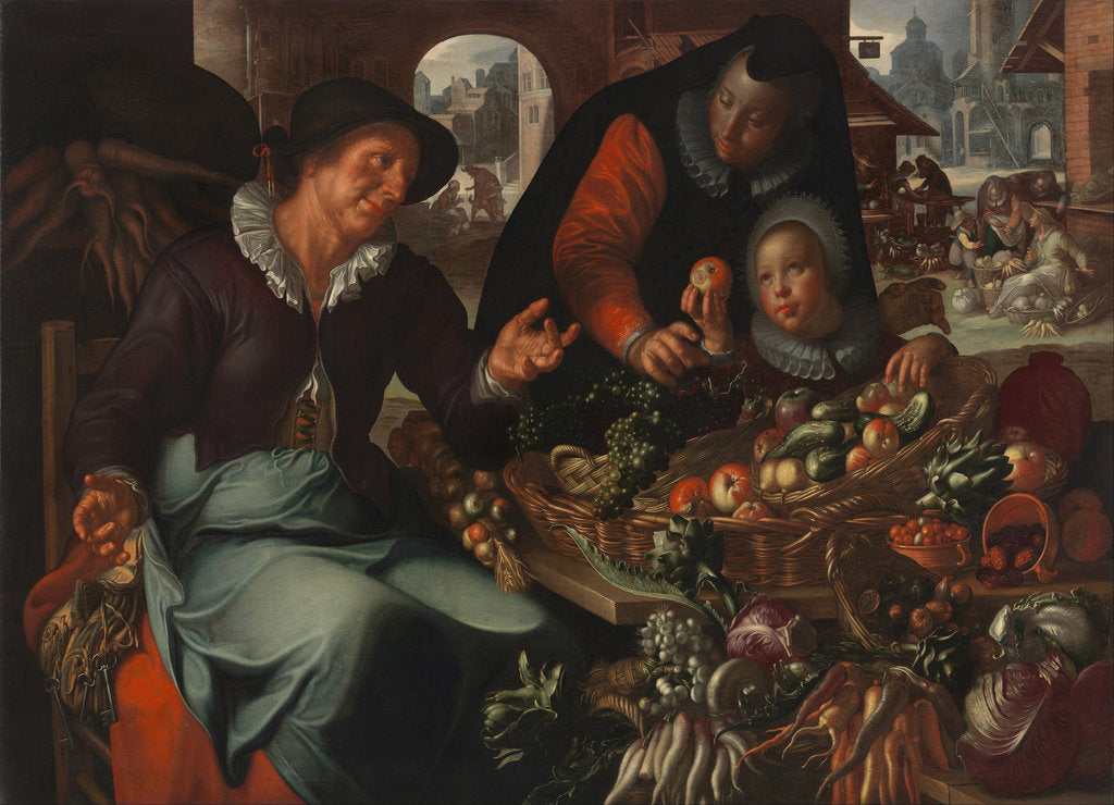 Detail of The fruit and vegetable seller, c. 1618 by Joachim Wtewael