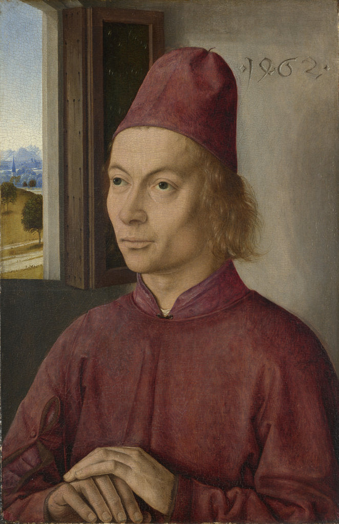 Detail of Portrait of a Man (Jan van Winckele?), 1462 by Dirk Bouts