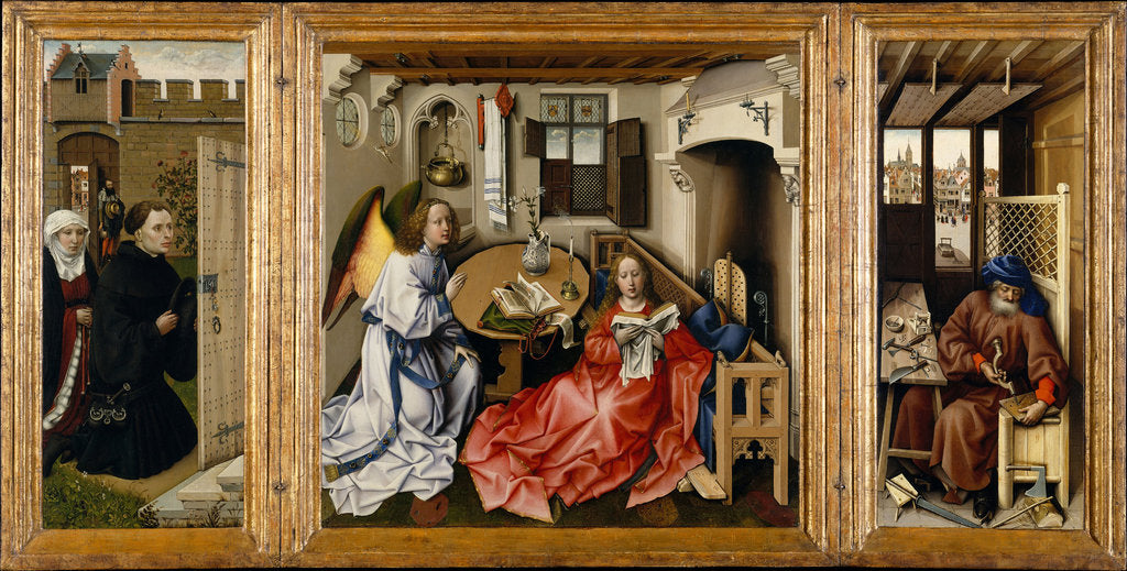 Detail of The Annunciation (Mérode Altarpiece), ca 1428-1432 by Robert Campin