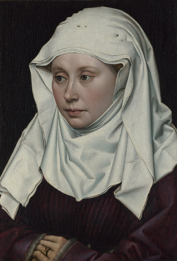 Detail of Portrait of a Woman, ca 1435 by Robert Campin