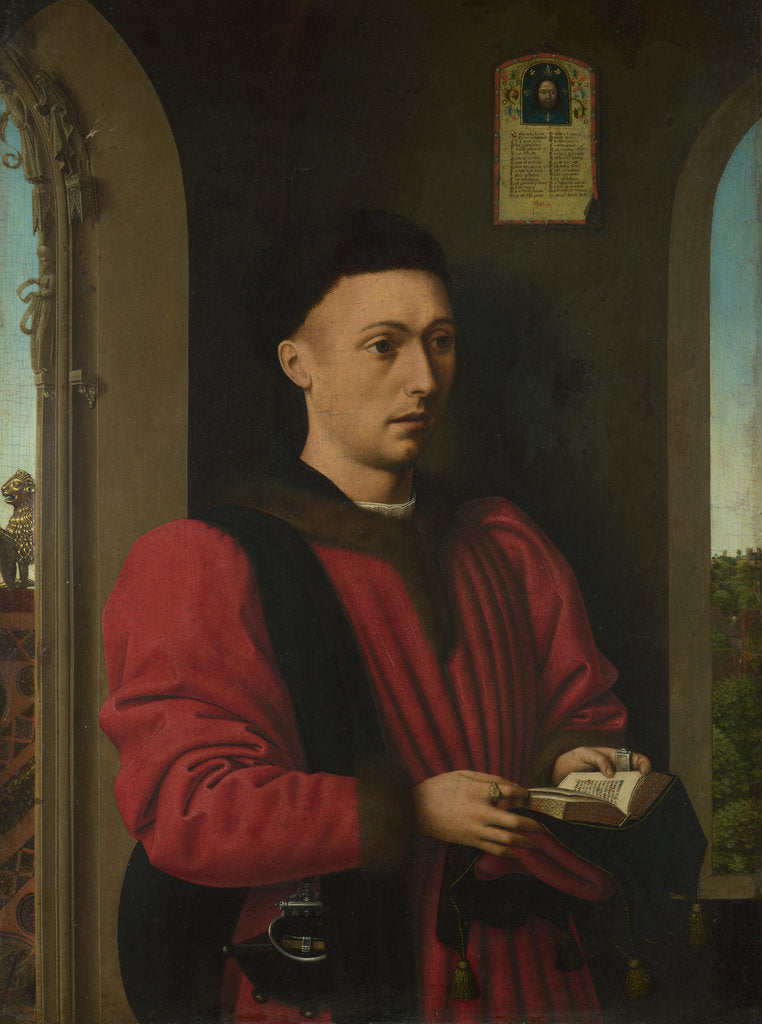 Detail of Portrait of a Young Man, 1450-1460 by Petrus Christus