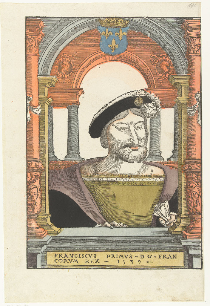 Detail of Portrait of Francis I, King of France, Duke of Brittany, Count of Provence, 1539 by Pieter Coecke van Aelst the Elder