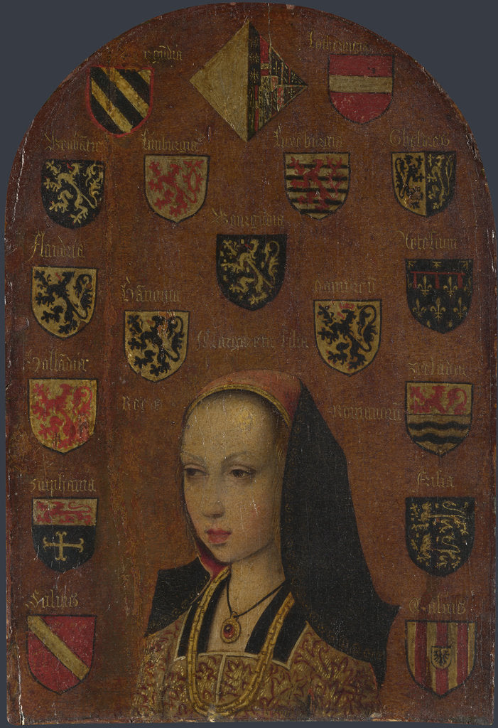 Detail of Margaret of Austria, c. 1495 by Pieter van Coninxloo