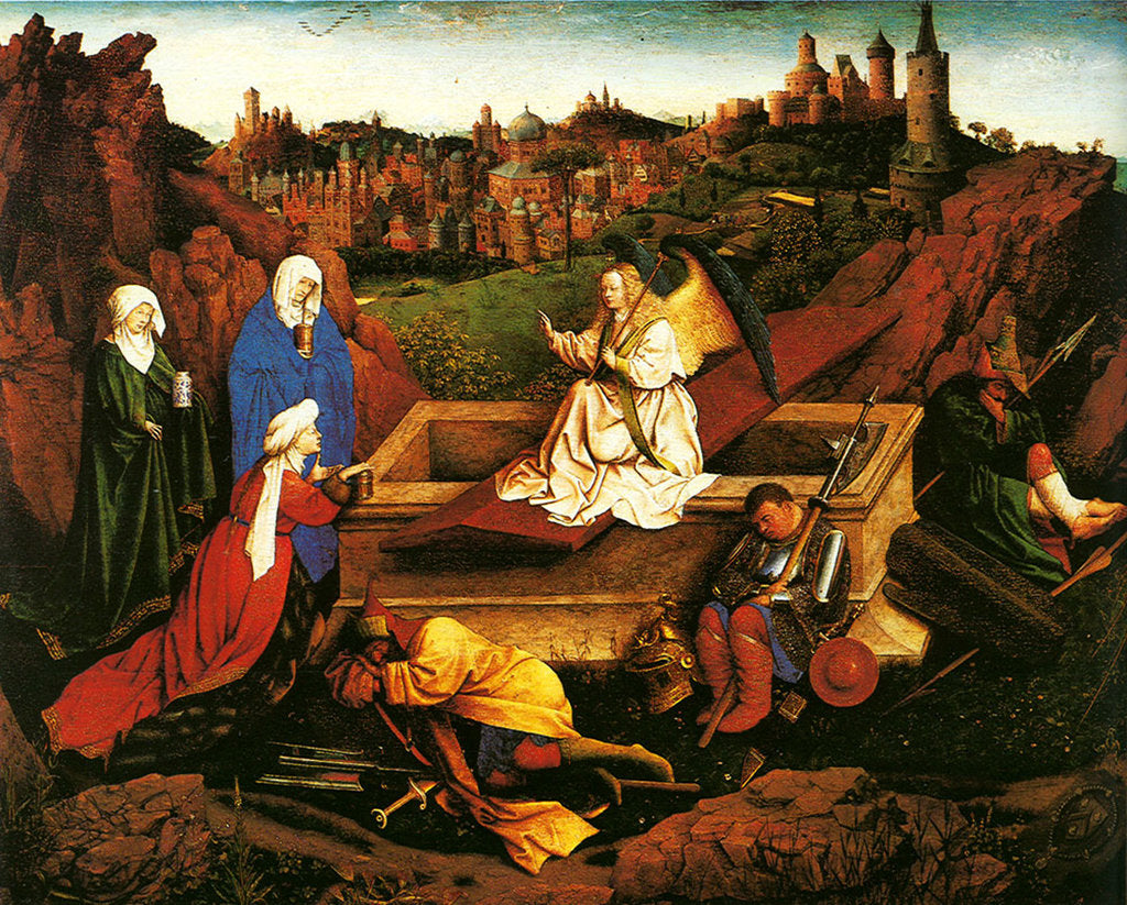 Detail of The Three Marys at the Sepulchre, c. 1440 by Hubert van Eyck