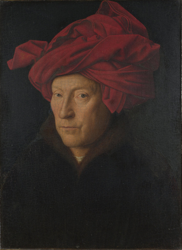 Detail of Portrait of a Man (Self Portrait), 1433 by Jan van Eyck