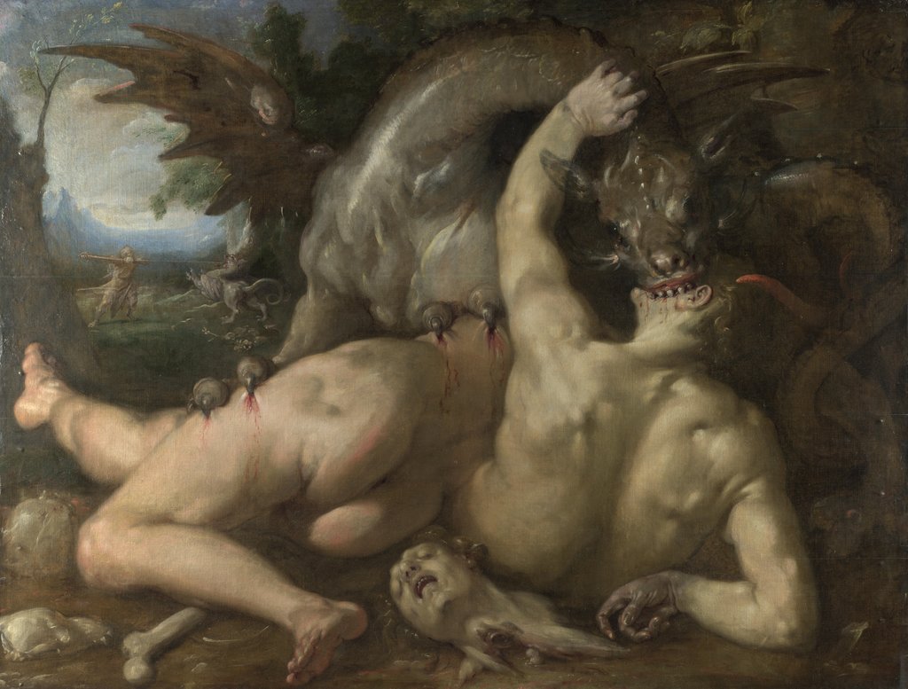 Detail of Two Followers of Cadmus devoured by a Dragon, 1588 by Cornelis Cornelisz. van Haarlem