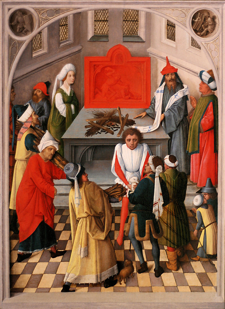 Detail of The offering of the jews, ca 1465 by Master of the Gathering of Manna