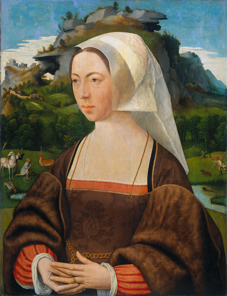Detail of Portrait of a Woman, ca 1530 by Jan Mostaert