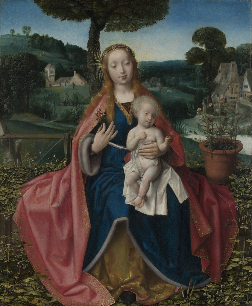 Detail of The Virgin and Child in a Landscape, Early16th cen by Jan Provost