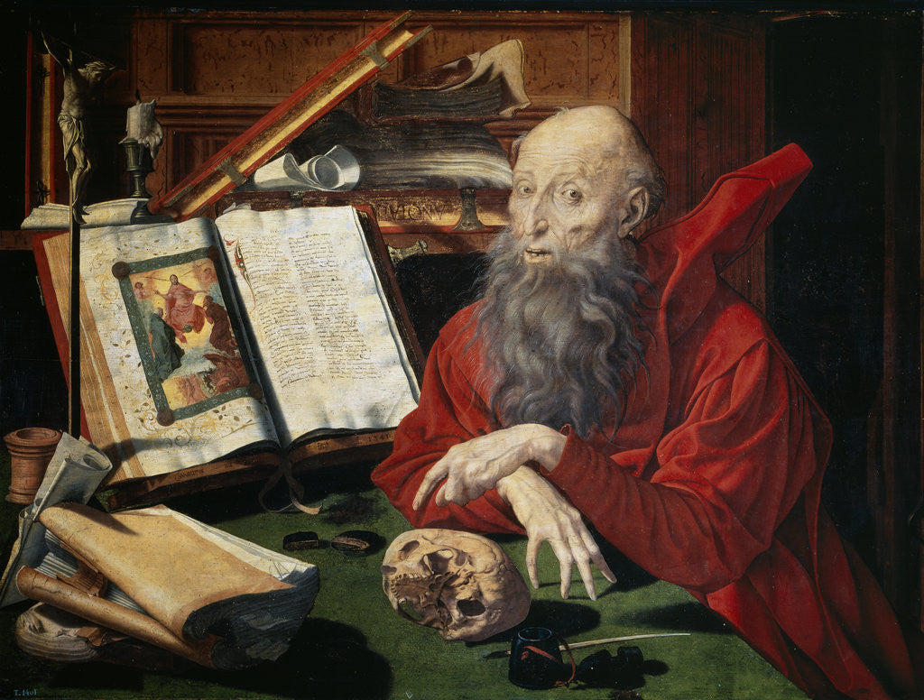 Detail of Saint Jerome by Marinus Claesz van Reymerswaele