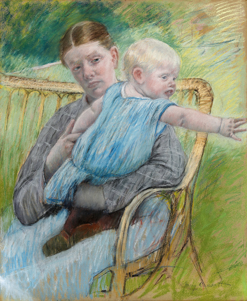 Detail of Mathilde Holding Baby by Mary Cassatt