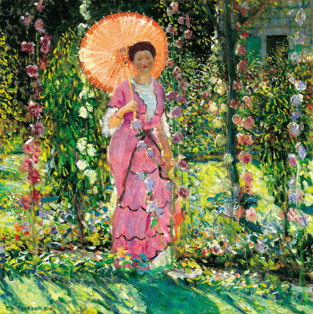Detail of Hollyhocks by Frederick Carl Frieseke