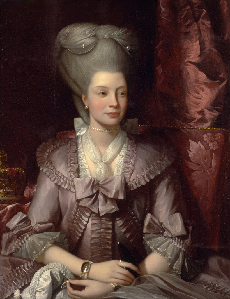 Detail of Queen Charlotte of the United Kingdom, 1777 by Benjamin West