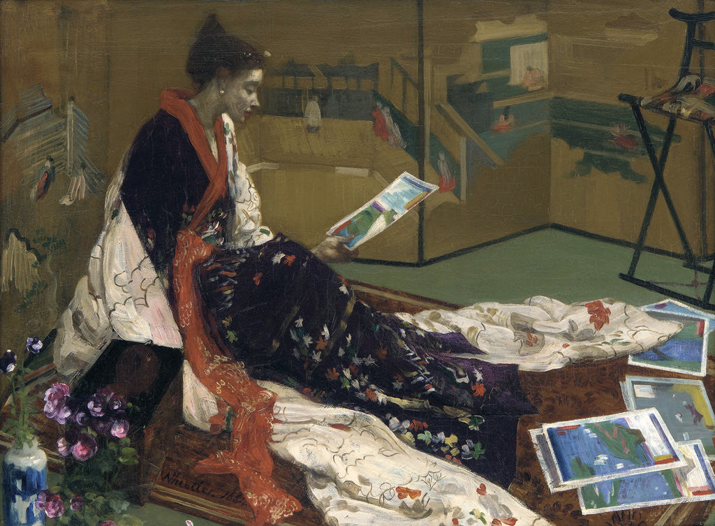Detail of Caprice in Purple and Gold: The Golden Screen by James Abbott McNeill Whistler