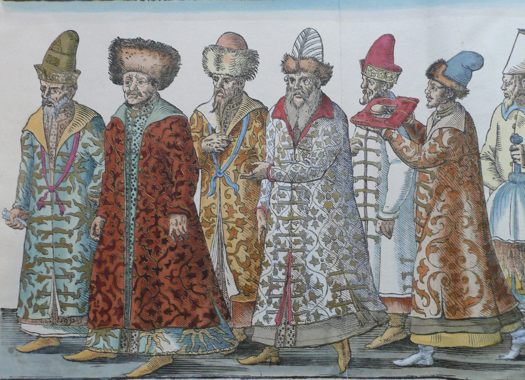 Detail of Portrait of Moscow Monarchs Ivan III, Vasili III Ivanovich, Ivan IV of Russia and entourage by Anonymous