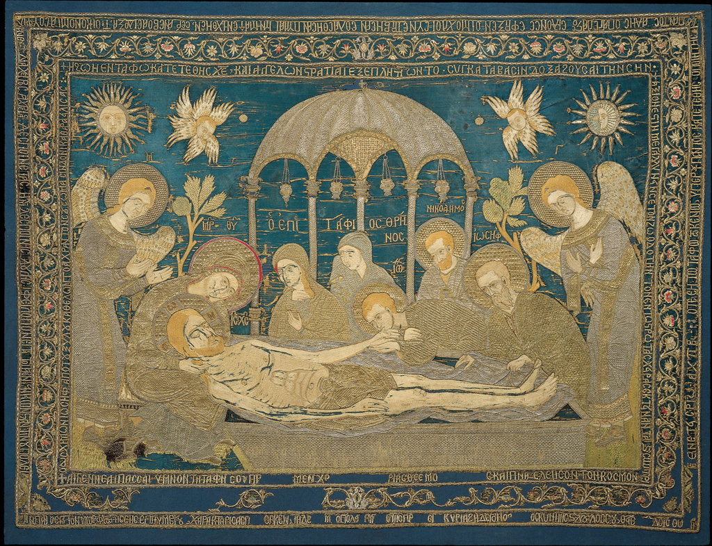 Detail of The Entombment (Altar embroidery), 1682 by Anonymous