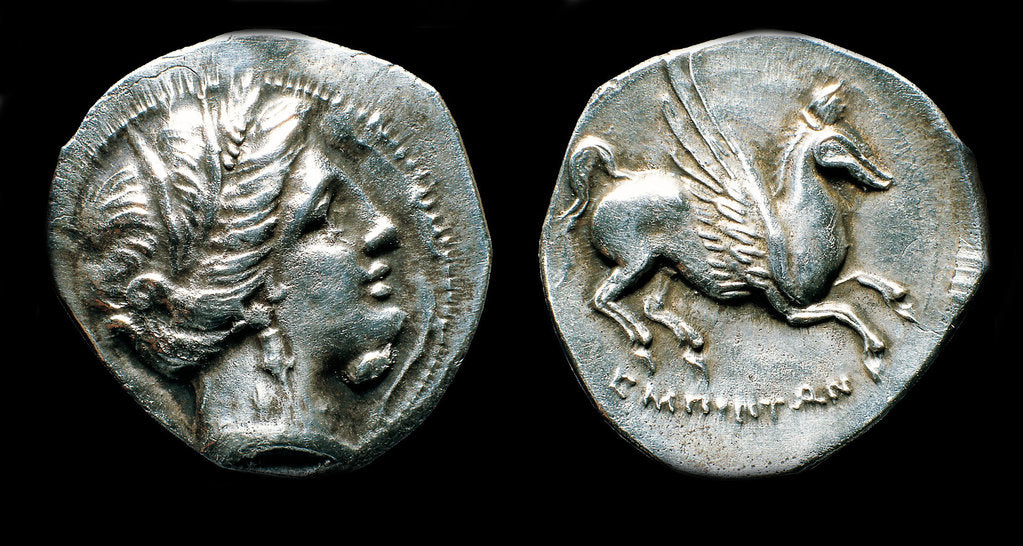 Detail of Drachma from Emporion by Ancient Coins Numismatic
