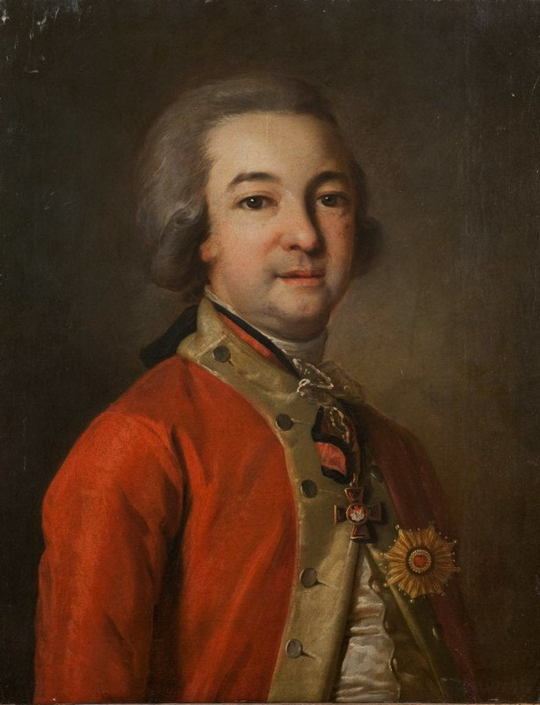 Detail of Portrait of Alexander Khrapovitsky, Senator and author, Second Half of the 18th cen by Anonymous