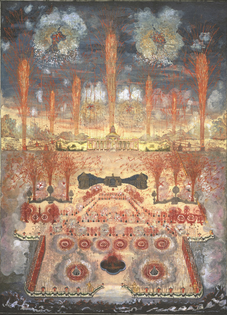 Detail of Fireworks and illumination on Juny 16, 1744 in Moscow, Mid of the 18th cen by Anonymous