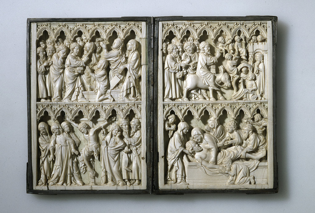 Detail of Ivory diptych with scenes from Life of Christ (Property of Queen Jadwiga of Poland), 14th century by Anonymous