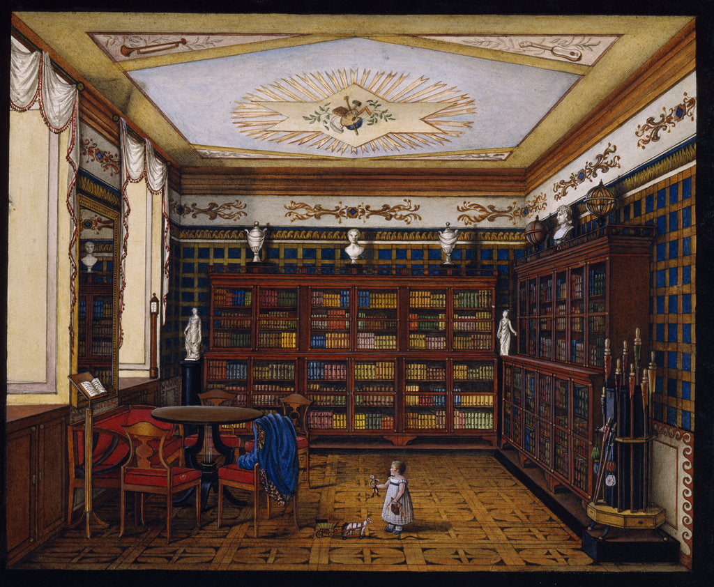 Detail of The Library of Count Henryk Ilinsky in Romaniv, 1824 by Anonymous