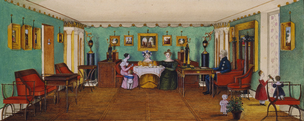 Detail of The Drawing Room in the House of Count Josef August Ilinsky in Romaniv, 1834 by Anonymous
