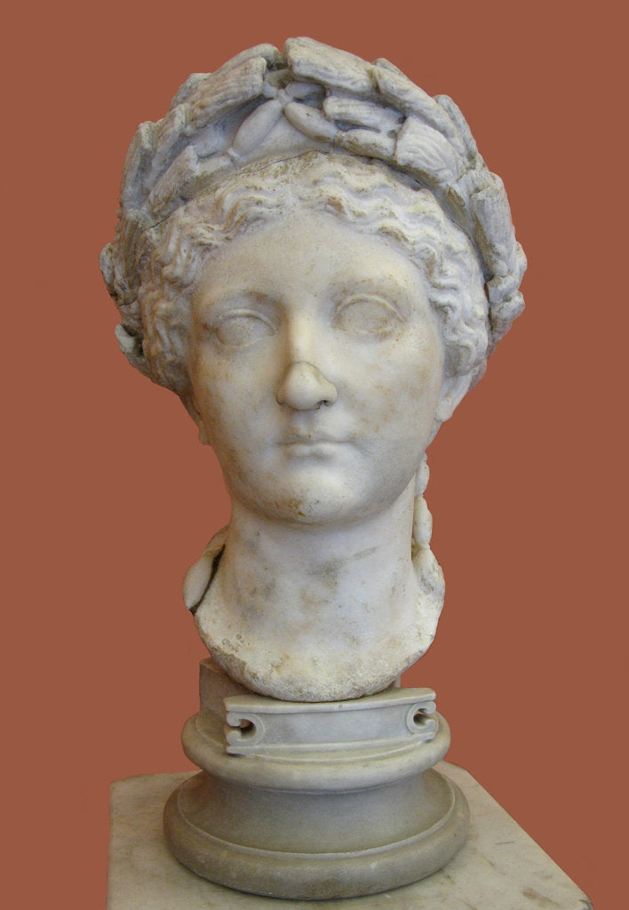 Detail of Bust of Livia Drusilla, 1st H. 1st cen. AD by Classical sculpture Art of Ancient Rome