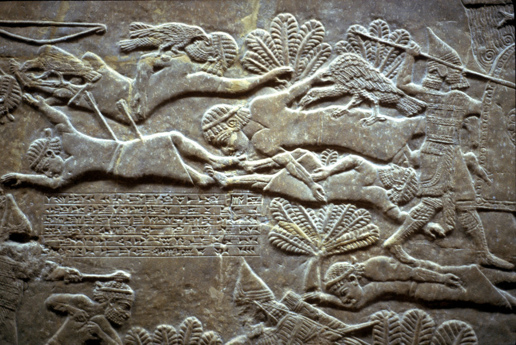 Detail of Ashurbanipal at the Battle of Til-Tuba, 650-620 BC by Assyrian Art