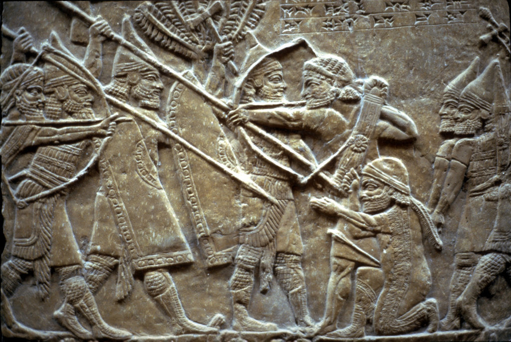 Detail of Ashurbanipal at the Battle of Til-Tuba, 650-620 BC by Assyrian Art