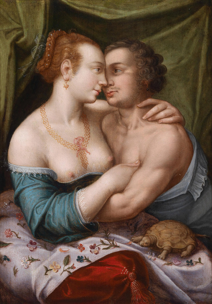 Elegant Loving Couple, ca. 1600 by Master of Prague