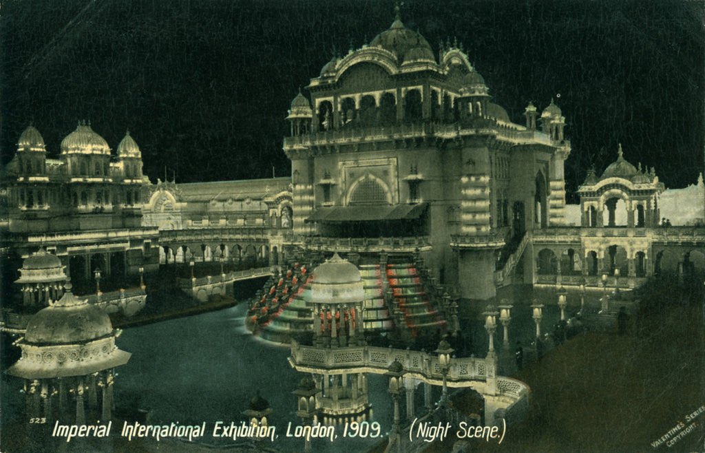 Detail of Night scene at the Imperial International Exhibition, White City, London by Anonymous