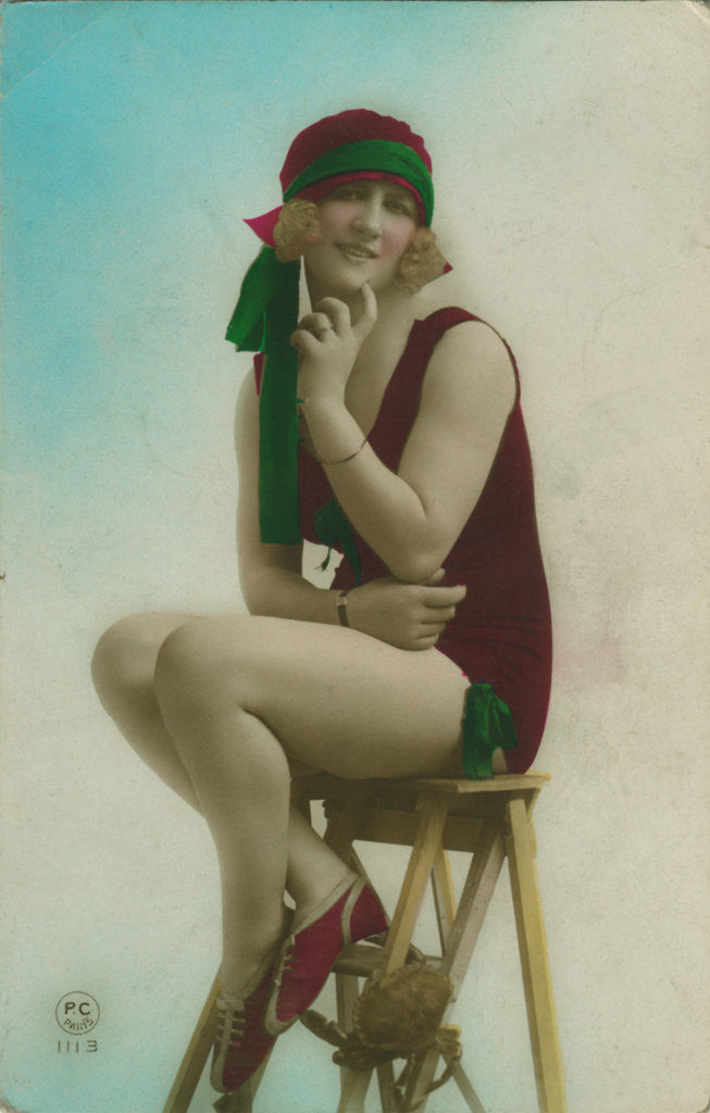 Detail of Postcard of a swimmer by Anonymous