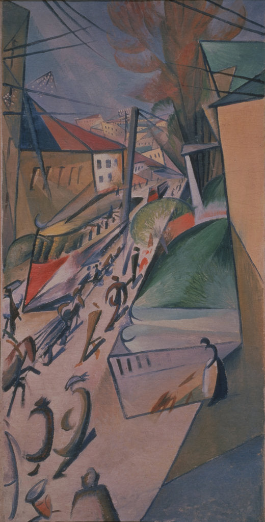 Detail of Tram, 1914 by Alexander Konstantinovich Bogomazov