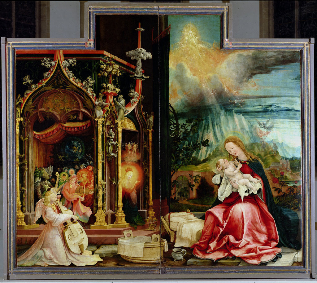 Detail of The Isenheim Altarpiece. Central panel: Concert of Angels and Nativity, 1506-1515 by Matthias Grünewald