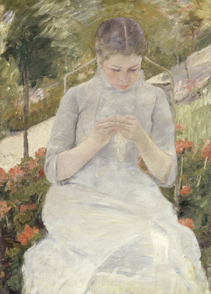 Detail of Young Woman Sewing in the Garden, 1880-1882 by Mary Cassatt