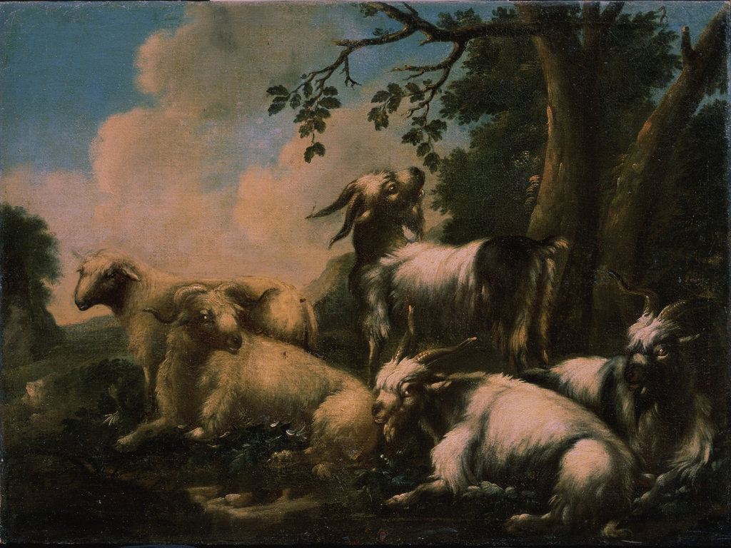 Detail of Repose of Herd by Philipp Peter Roos