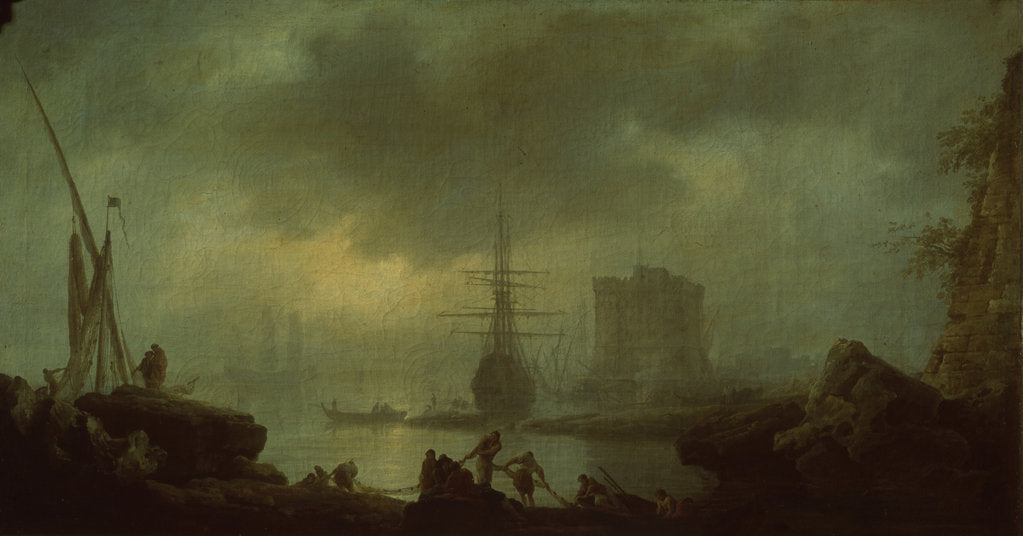 Detail of View of the Sea. Mist by Claude Joseph Vernet
