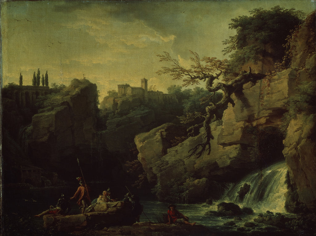 Detail of Romantic landscape (Landscape in the Taste of Salvatore Rosa), 1746 by Claude Joseph Vernet