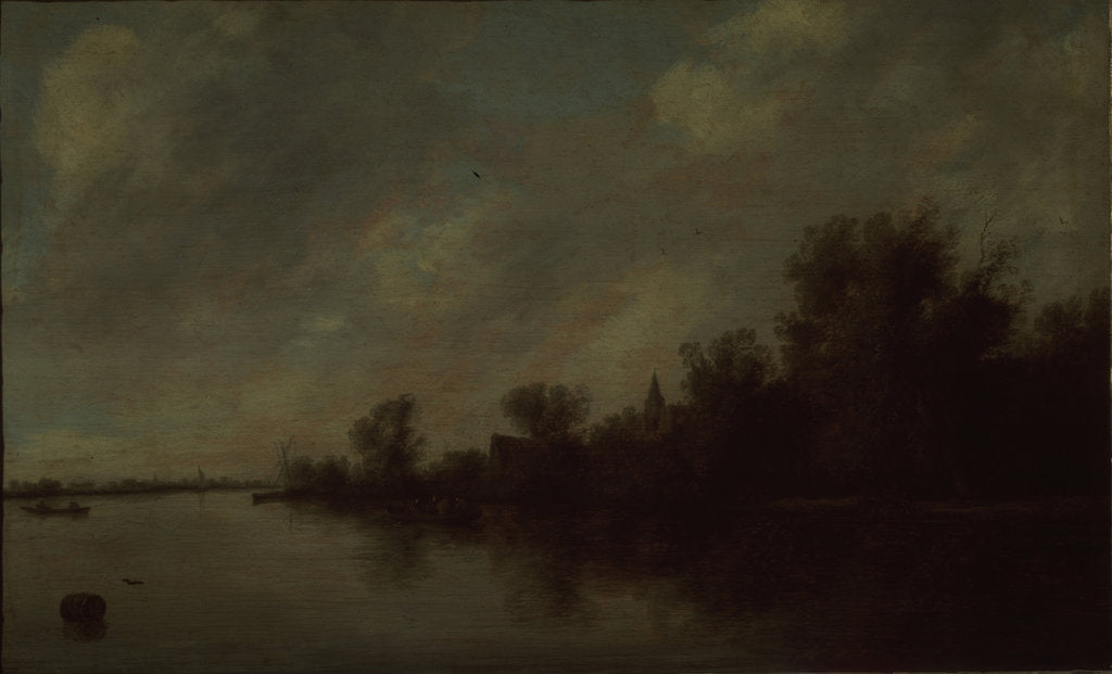Detail of River view, 1631 by Salomon Jacobsz van Ruisdael
