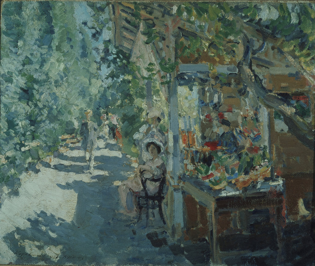 Detail of The Crimea. Fruit store, 1913 by Konstantin Alexeyevich Korovin