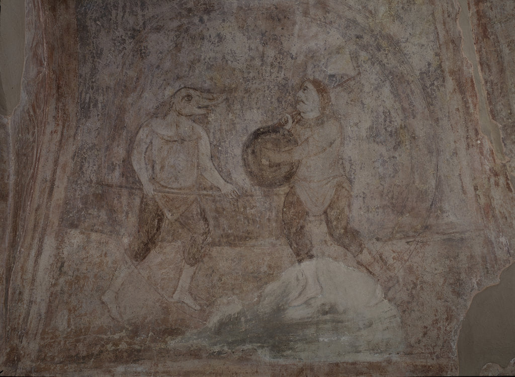 Detail of Fight scene in Hippodrom, 11th century by Ancient Russian frescos