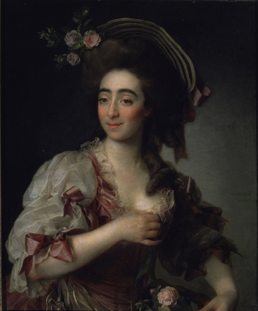 Detail of Portrait of the opera singer Anna Davia Bernucci, 1782 by Dmitri Grigorievich Levitsky