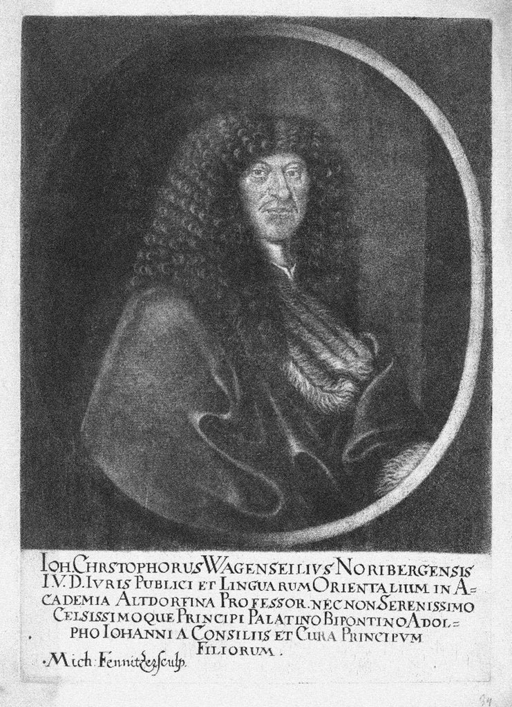 Detail of Portrait of Johann Christoph Wagenseil, End of 17th cen by Georg Fenitzer
