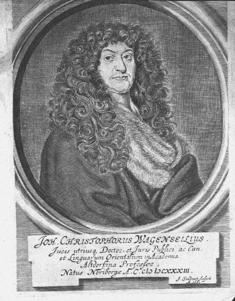 Detail of Portrait of Johann Christoph Wagenseil, End of 17th cen by Jacob von Sandrart